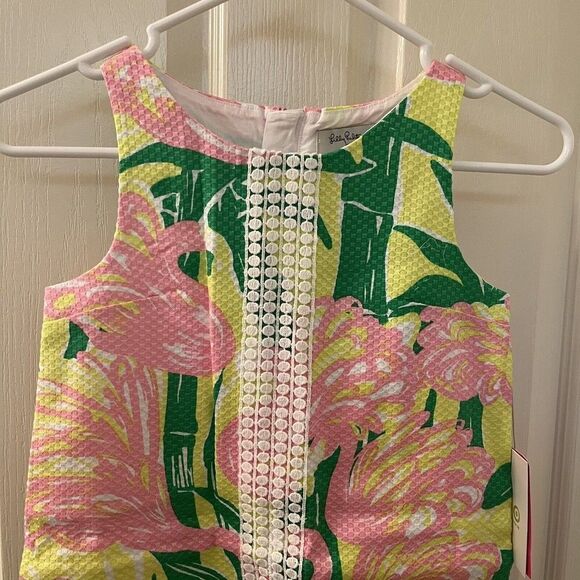 Lilly Pulitzer for Target Flamingo Fan Dance Shift Dress Girls Size M 7-8 NWT - Picture 2 of 12